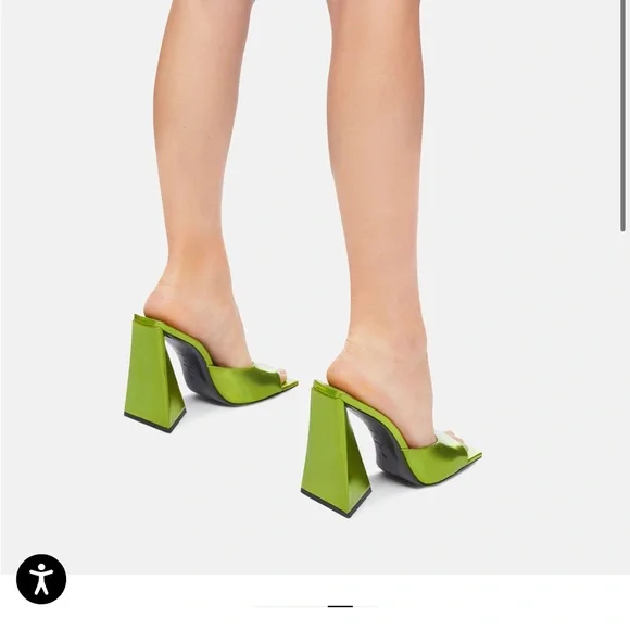 The Attico Vibrant Green Wedge Mules - Picture 4 of 5